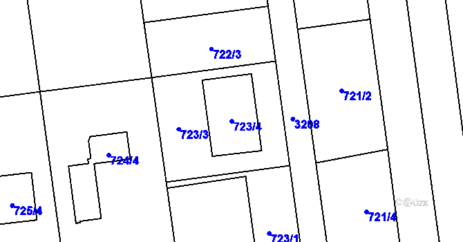 Parcela st. 723/4 v KÚ Píšť, Katastrální mapa