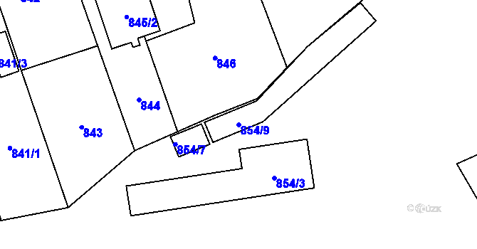 Parcela st. 854/9 v KÚ Píšť, Katastrální mapa
