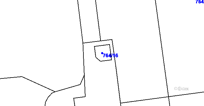 Parcela st. 764/16 v KÚ Píšť, Katastrální mapa