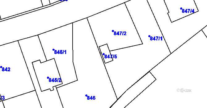 Parcela st. 847/5 v KÚ Píšť, Katastrální mapa