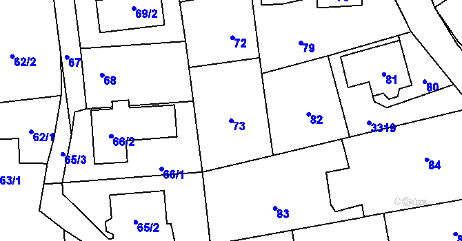 Parcela st. 73 v KÚ Píšť, Katastrální mapa