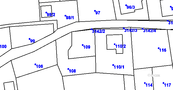 Parcela st. 109 v KÚ Píšť, Katastrální mapa