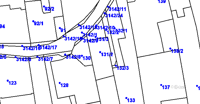Parcela st. 131/2 v KÚ Píšť, Katastrální mapa
