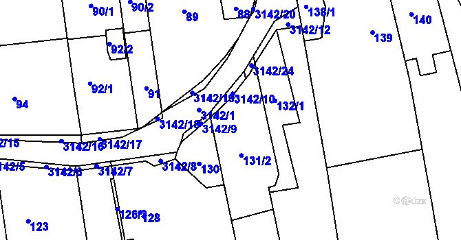 Parcela st. 131/3 v KÚ Píšť, Katastrální mapa
