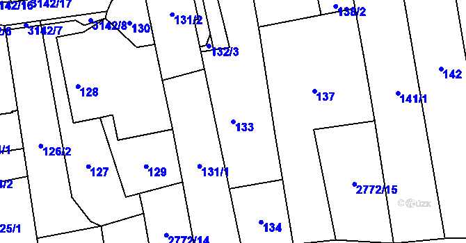 Parcela st. 133 v KÚ Píšť, Katastrální mapa