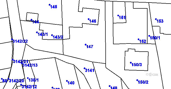 Parcela st. 147 v KÚ Píšť, Katastrální mapa
