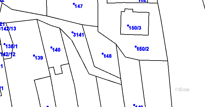 Parcela st. 148 v KÚ Píšť, Katastrální mapa