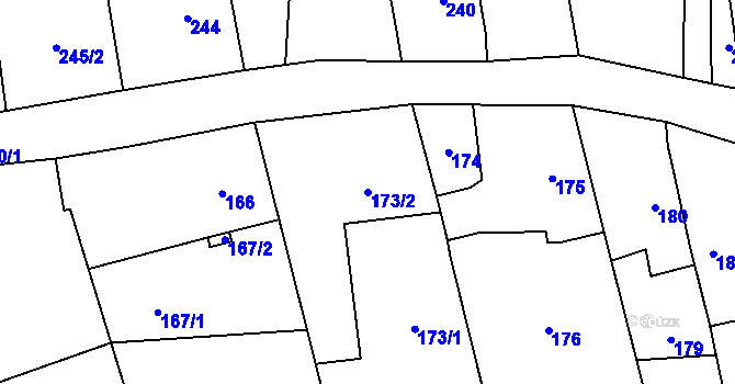 Parcela st. 173/2 v KÚ Píšť, Katastrální mapa