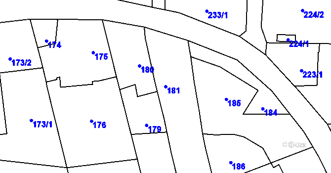 Parcela st. 181 v KÚ Píšť, Katastrální mapa
