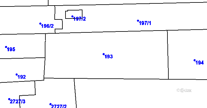 Parcela st. 193 v KÚ Píšť, Katastrální mapa