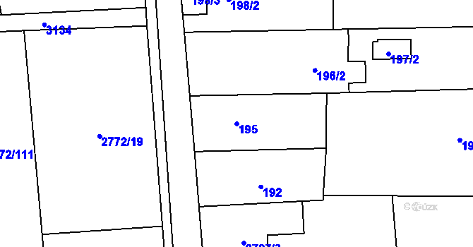 Parcela st. 195 v KÚ Píšť, Katastrální mapa