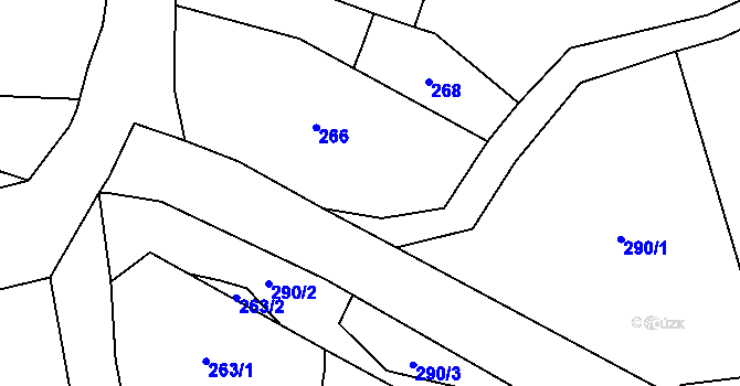 Parcela st. 265 v KÚ Píšť, Katastrální mapa