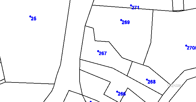 Parcela st. 267 v KÚ Píšť, Katastrální mapa