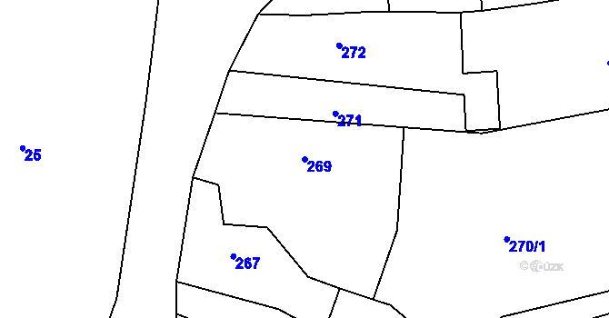 Parcela st. 269 v KÚ Píšť, Katastrální mapa