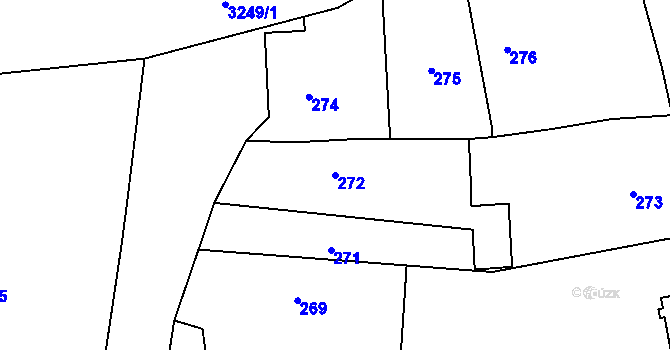 Parcela st. 272 v KÚ Píšť, Katastrální mapa