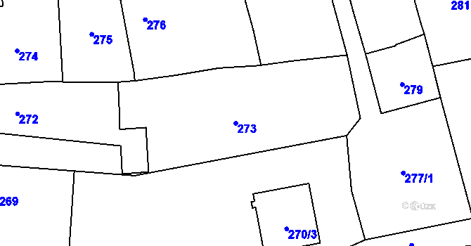 Parcela st. 273 v KÚ Píšť, Katastrální mapa