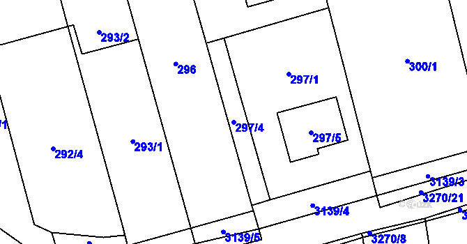 Parcela st. 297/4 v KÚ Píšť, Katastrální mapa