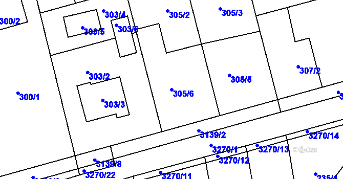Parcela st. 305/6 v KÚ Píšť, Katastrální mapa
