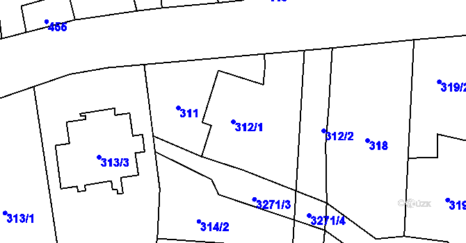 Parcela st. 312/1 v KÚ Píšť, Katastrální mapa