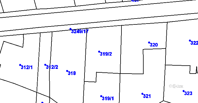 Parcela st. 319/2 v KÚ Píšť, Katastrální mapa