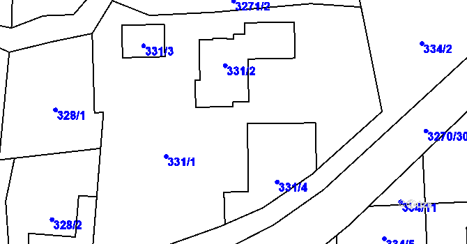 Parcela st. 331 v KÚ Píšť, Katastrální mapa