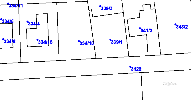 Parcela st. 334/7 v KÚ Píšť, Katastrální mapa