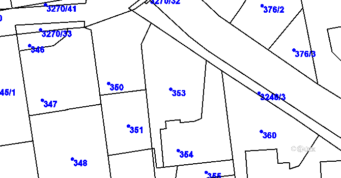 Parcela st. 353 v KÚ Píšť, Katastrální mapa