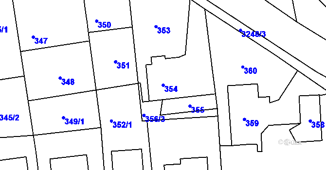 Parcela st. 354 v KÚ Píšť, Katastrální mapa