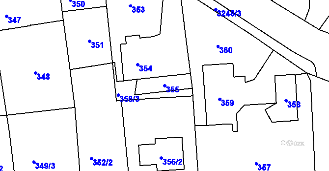 Parcela st. 355 v KÚ Píšť, Katastrální mapa