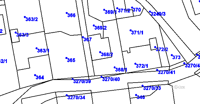 Parcela st. 368/2 v KÚ Píšť, Katastrální mapa