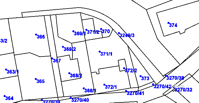 Parcela st. 371/1 v KÚ Píšť, Katastrální mapa