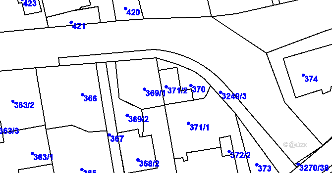 Parcela st. 371/2 v KÚ Píšť, Katastrální mapa