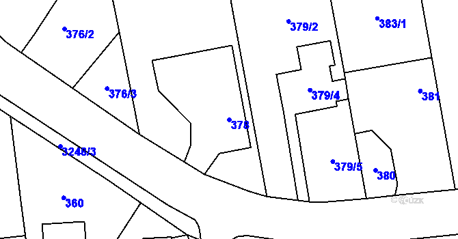 Parcela st. 378 v KÚ Píšť, Katastrální mapa