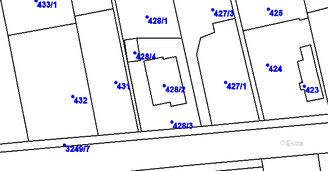 Parcela st. 428/2 v KÚ Píšť, Katastrální mapa