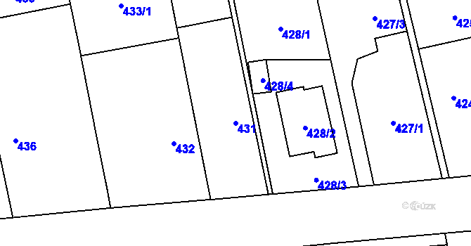 Parcela st. 431 v KÚ Píšť, Katastrální mapa