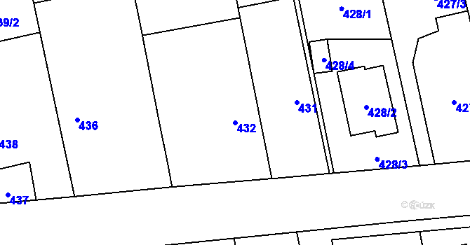 Parcela st. 432 v KÚ Píšť, Katastrální mapa