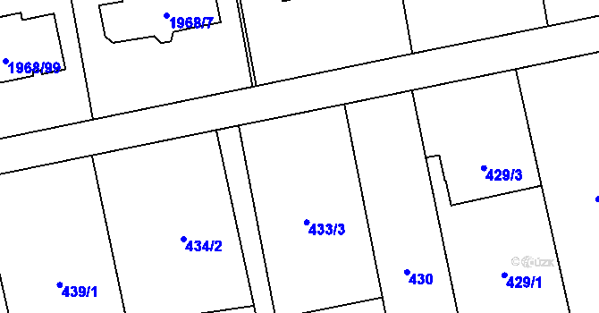 Parcela st. 433/2 v KÚ Píšť, Katastrální mapa