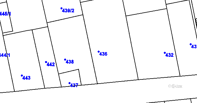 Parcela st. 436 v KÚ Píšť, Katastrální mapa