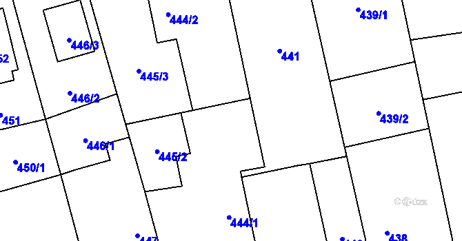 Parcela st. 445/1 v KÚ Píšť, Katastrální mapa