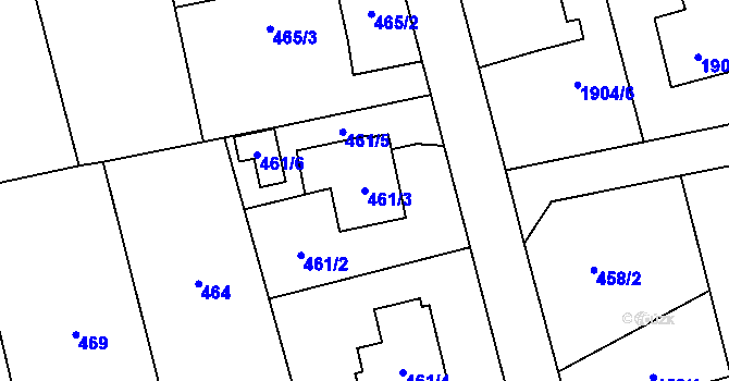 Parcela st. 461/3 v KÚ Píšť, Katastrální mapa