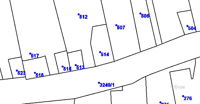 Parcela st. 514 v KÚ Píšť, Katastrální mapa