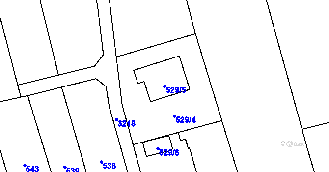 Parcela st. 529/5 v KÚ Píšť, Katastrální mapa