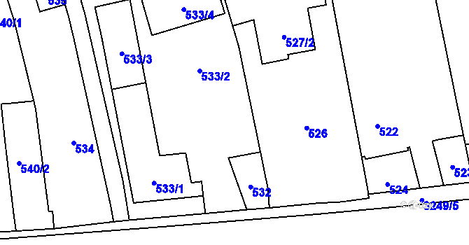 Parcela st. 531 v KÚ Píšť, Katastrální mapa