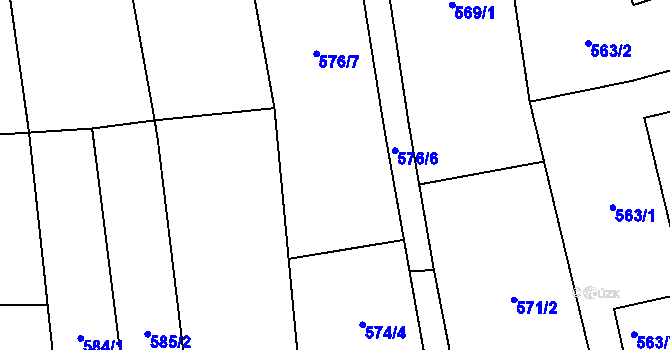 Parcela st. 576/4 v KÚ Píšť, Katastrální mapa