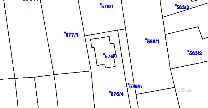 Parcela st. 576/7 v KÚ Píšť, Katastrální mapa