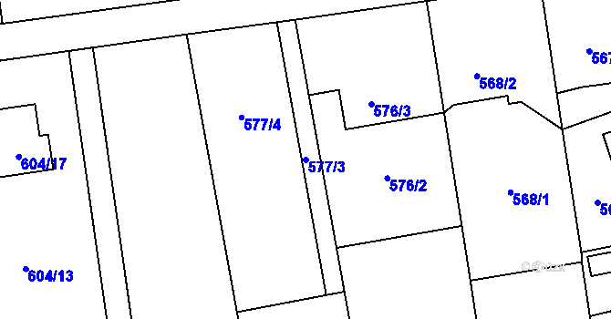 Parcela st. 577/3 v KÚ Píšť, Katastrální mapa