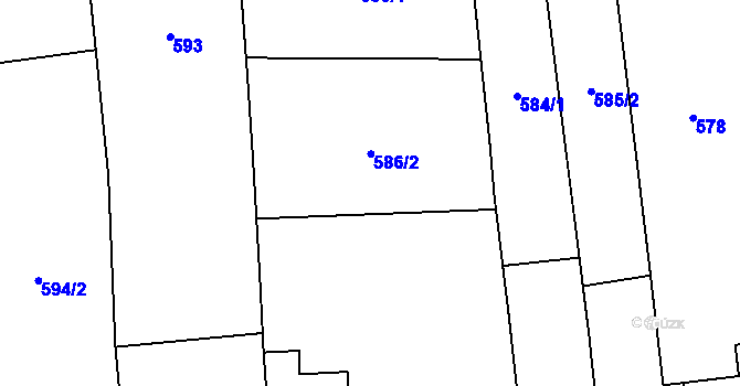 Parcela st. 587 v KÚ Píšť, Katastrální mapa