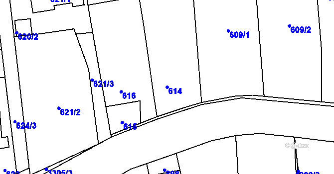 Parcela st. 614 v KÚ Píšť, Katastrální mapa