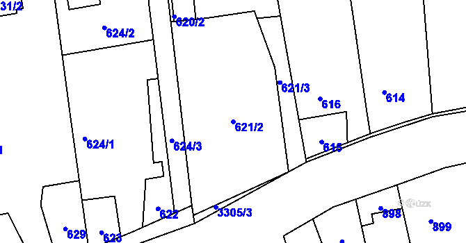 Parcela st. 621/2 v KÚ Píšť, Katastrální mapa
