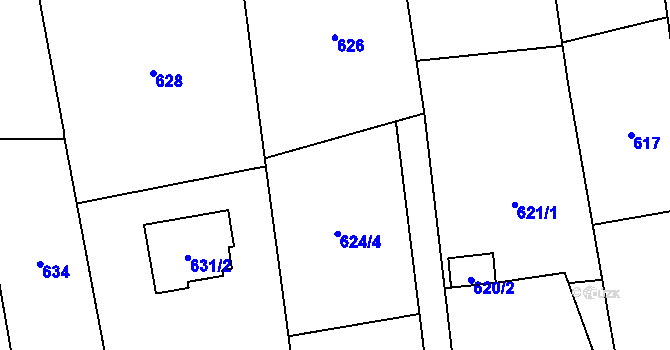 Parcela st. 625/2 v KÚ Píšť, Katastrální mapa
